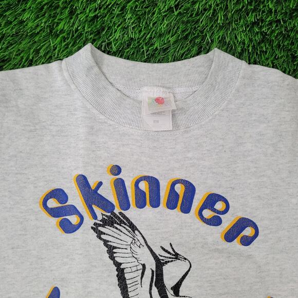 Vintage Skinner-Magnet Center Sweatshirt Womens L 23x23 Crop - Picture 8 of 13